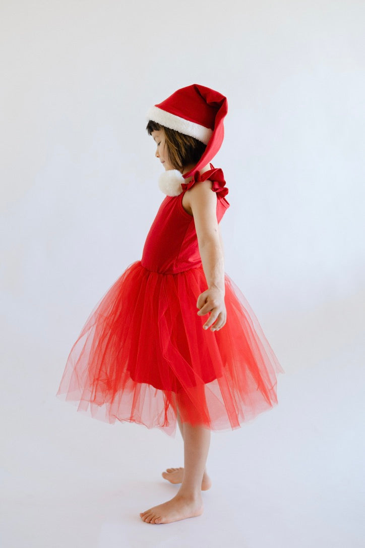 Red Elf Holiday Dress for Kids – Christmas Party Outfit - Eco-friendly stocking stuffer