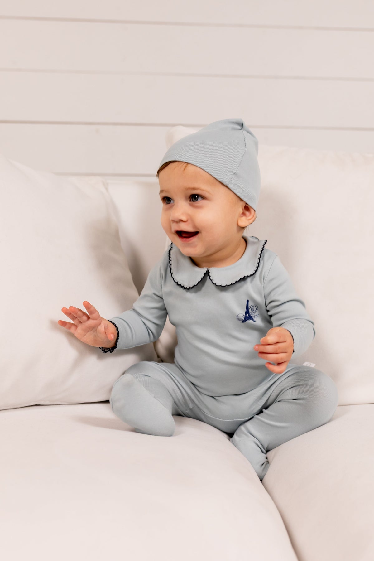 French Grandpa Footie- Blue