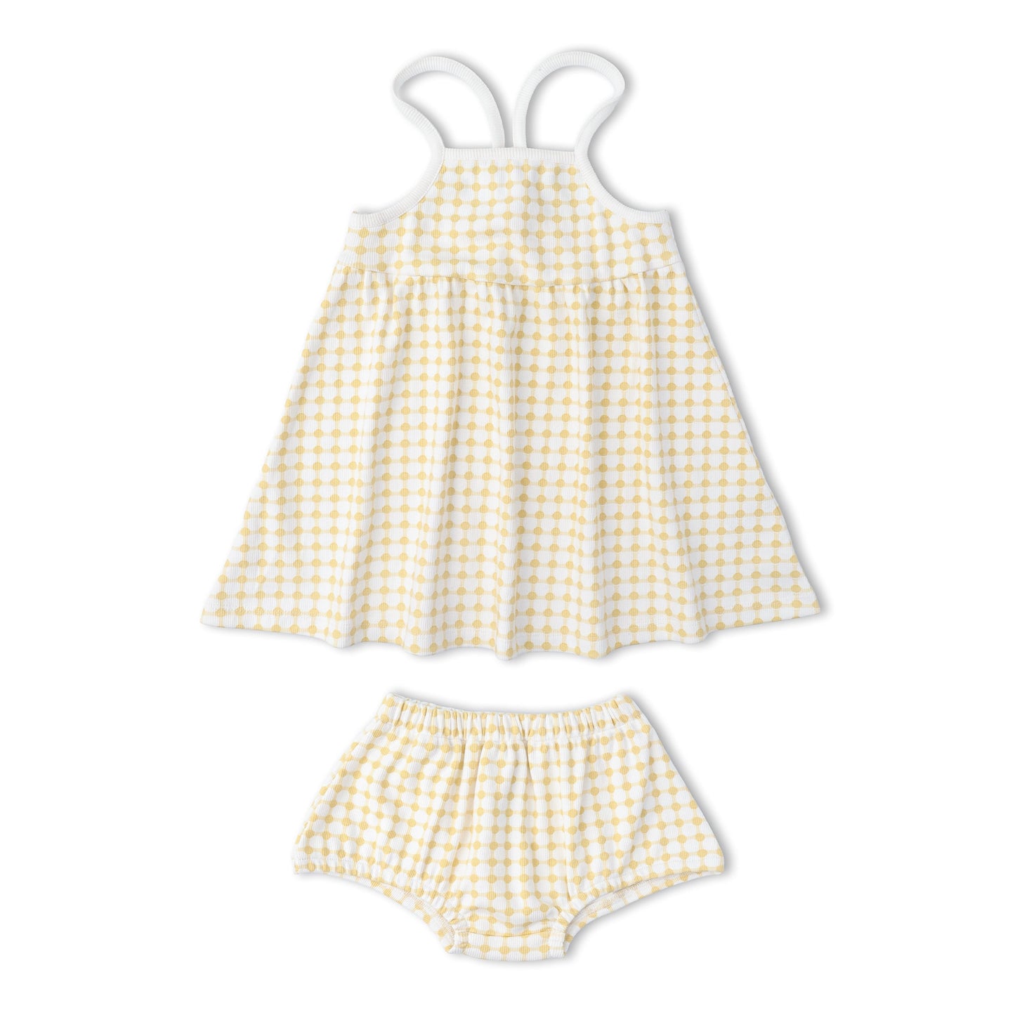Organic Tie-Back Strap Dress - Dotty Gingham