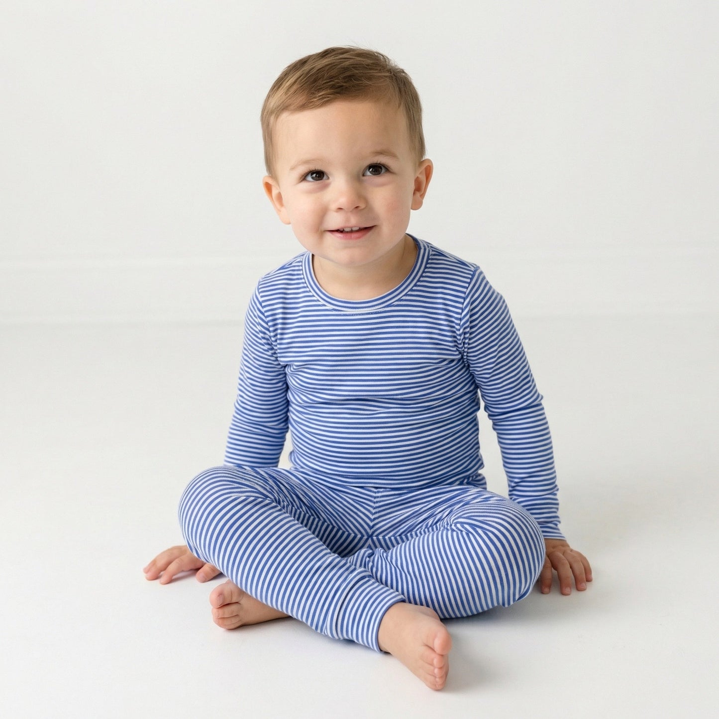 Cobalt Stripe Bamboo Toddler Pajama Set
