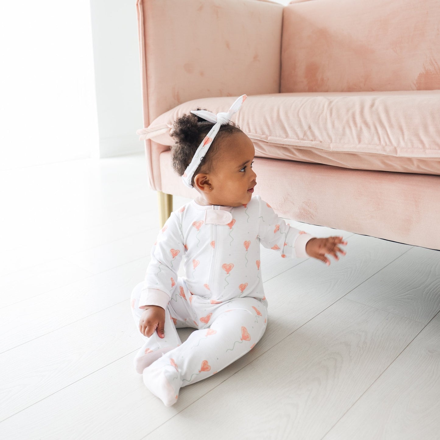 White Heart Balloon Headband