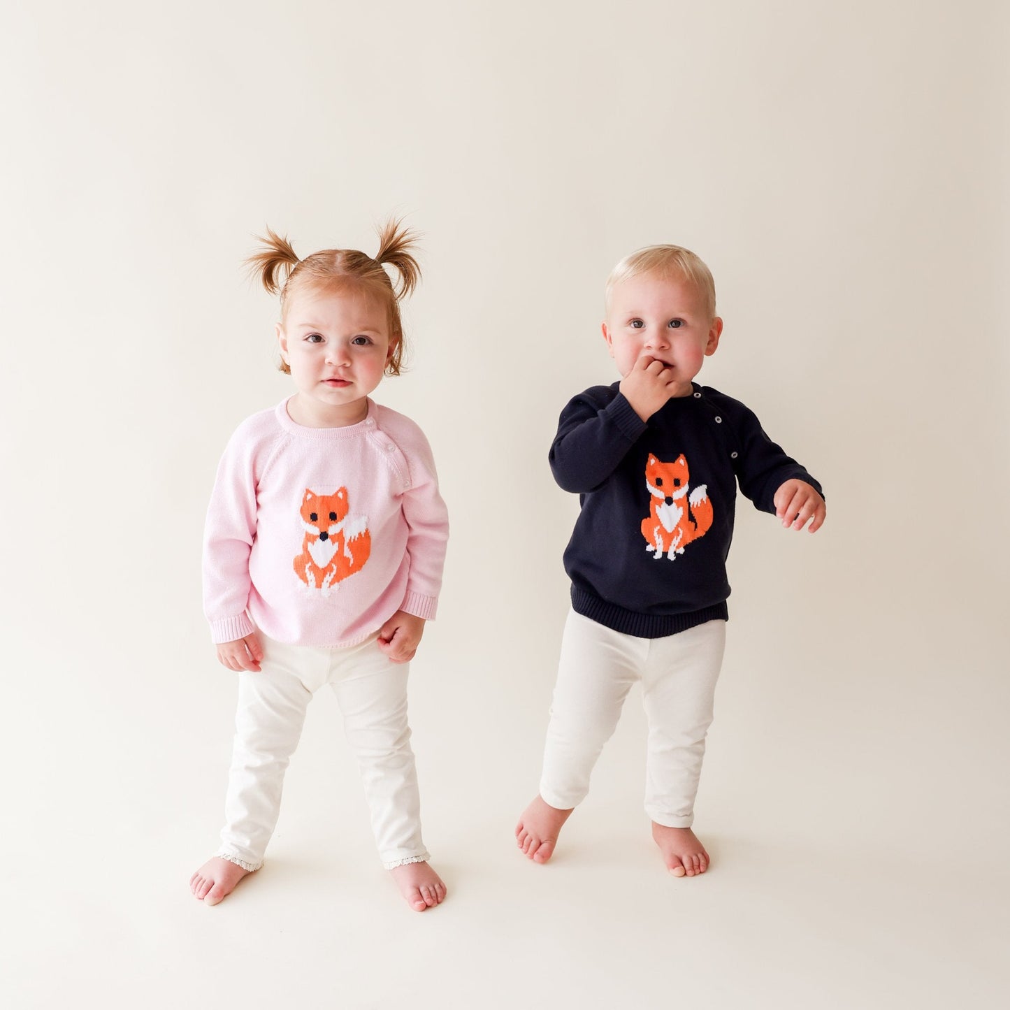 Pink Fox Intarsia Knit Sweater