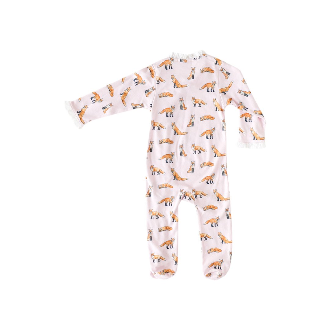 Pink Fox Ruffle Footie
