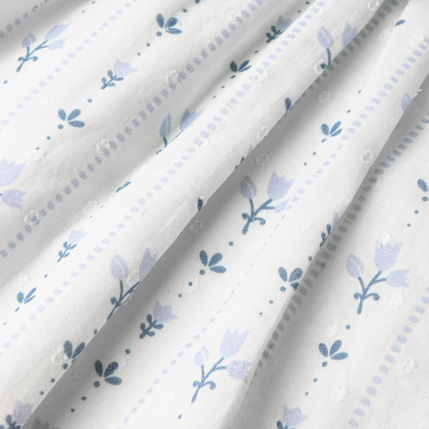 Organic Hair Bow Clip - Blue Vines