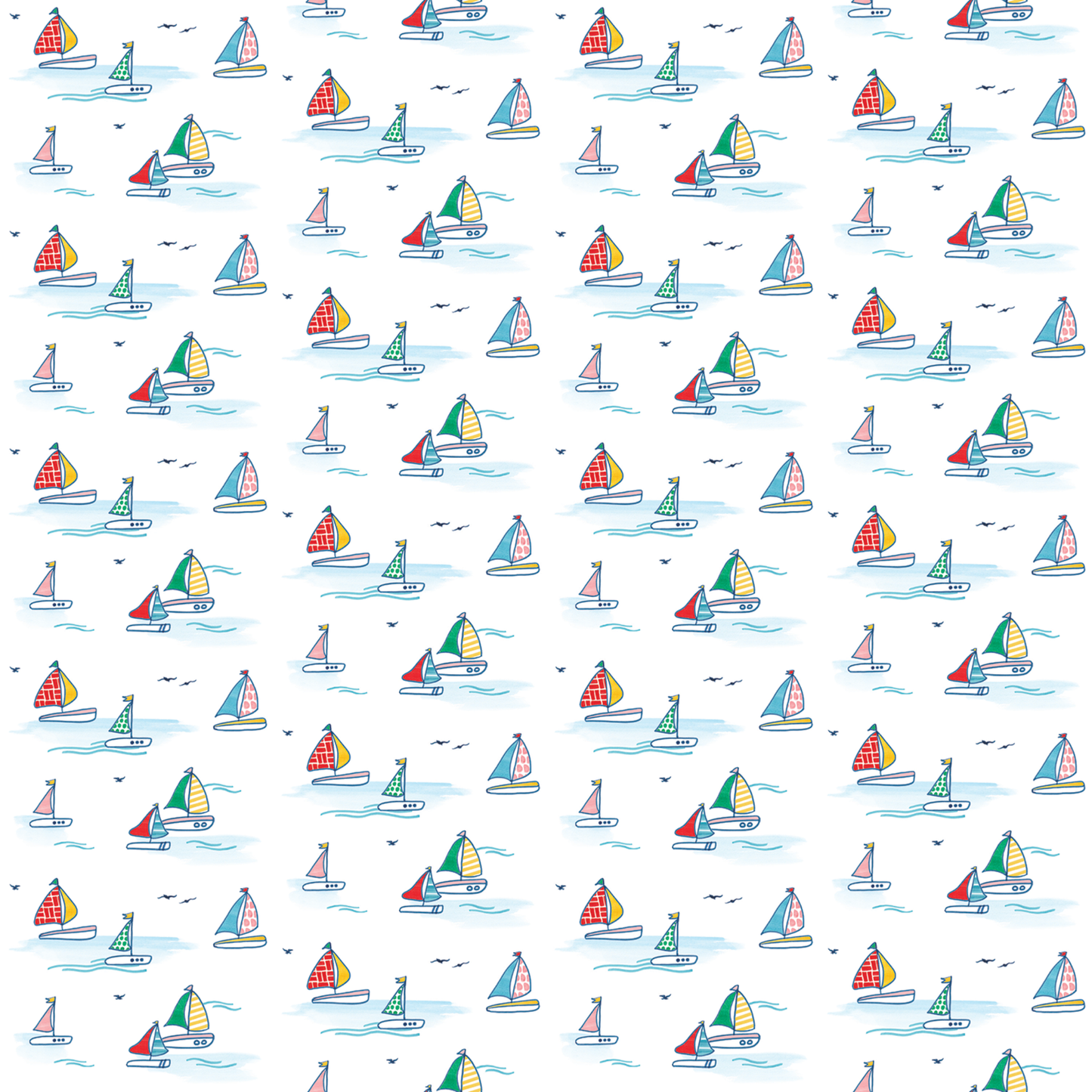 Ruffle Trim Baby Bubble in Sailboats