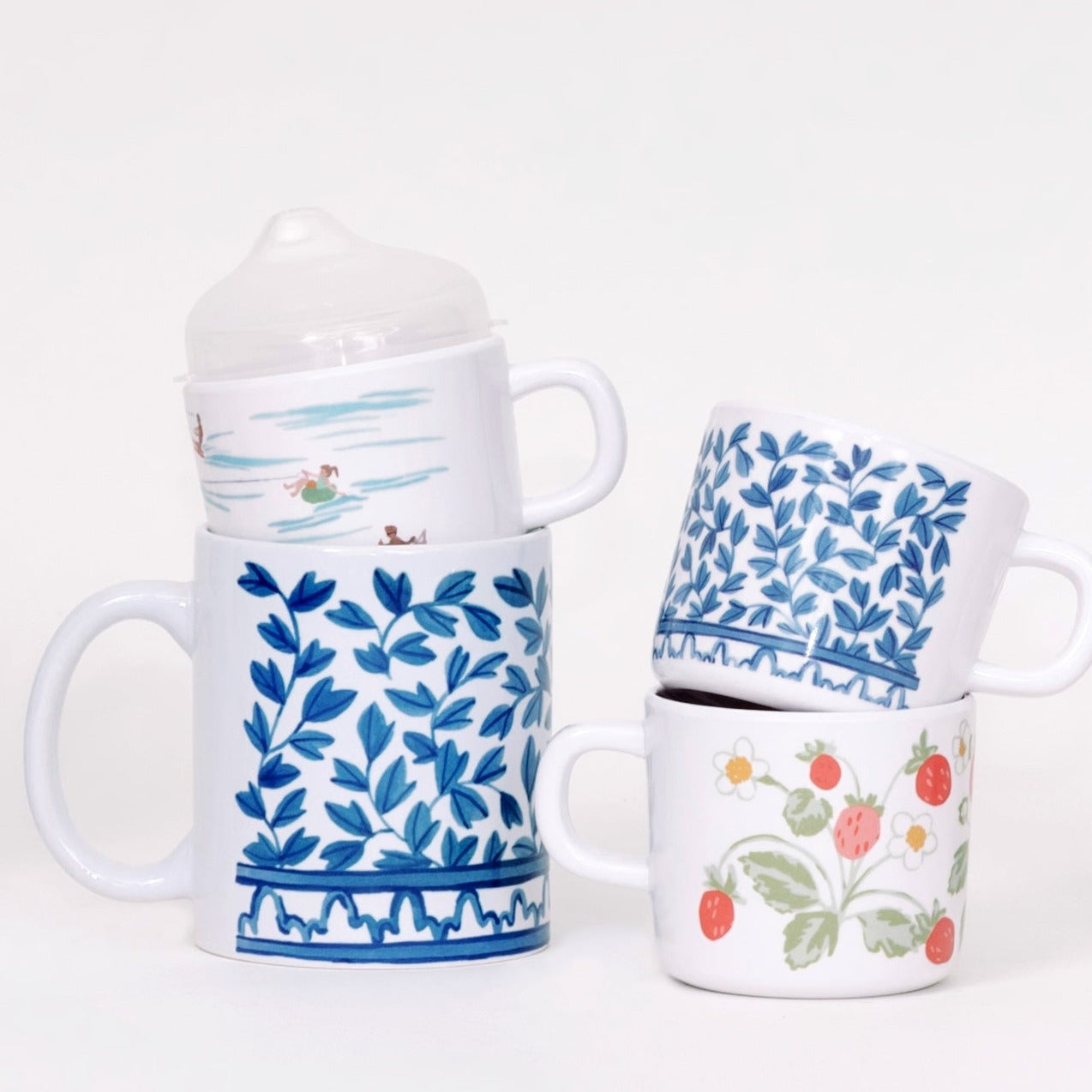 Blue and White Sippy Cup