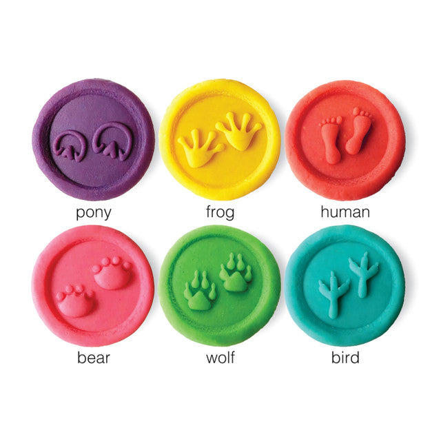 Animal Trackers – Wooden Dough Stampers – 6 Piece