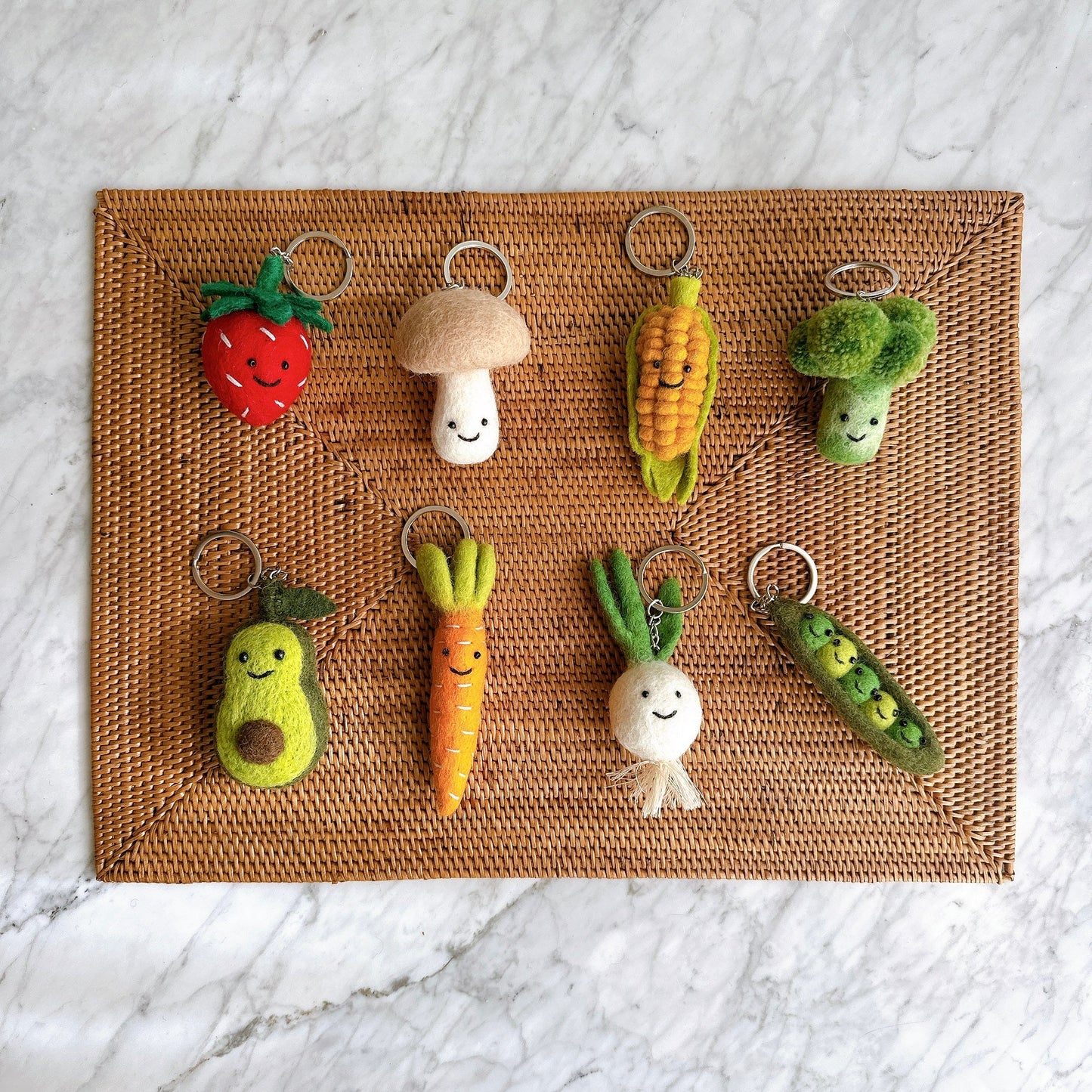 Felt Veggie Keychain - Lucky Clover