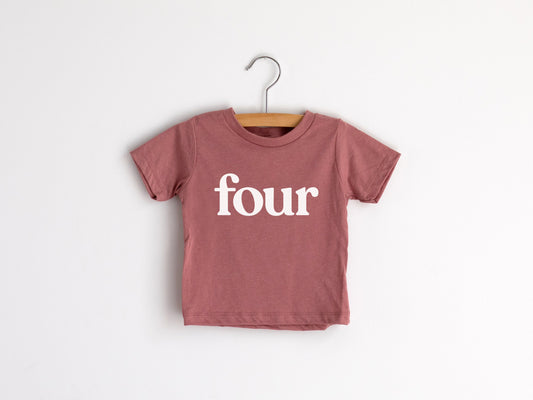 Four Modern Birthday Shirt Kids Tee
