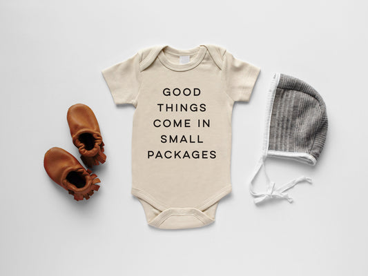Good Things Come In Small Packages Organic Baby Bodysuit