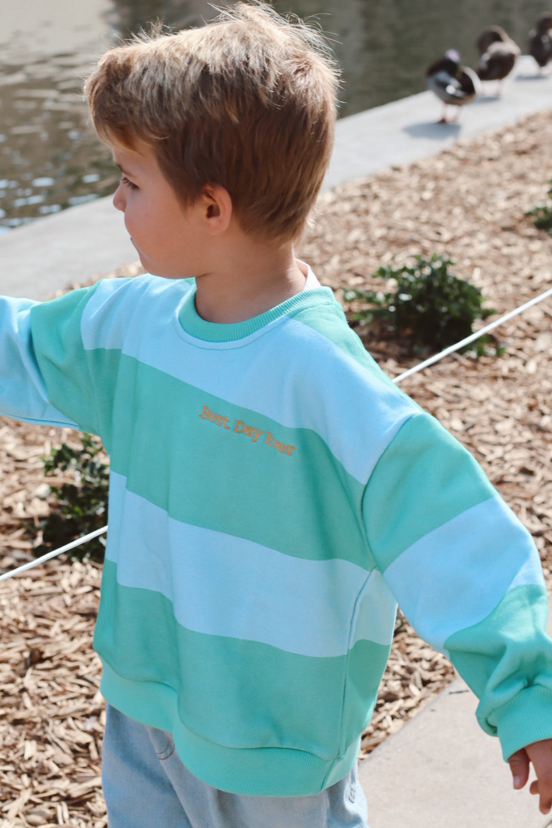 Best Day Ever Pullover | Breeze Stripe
