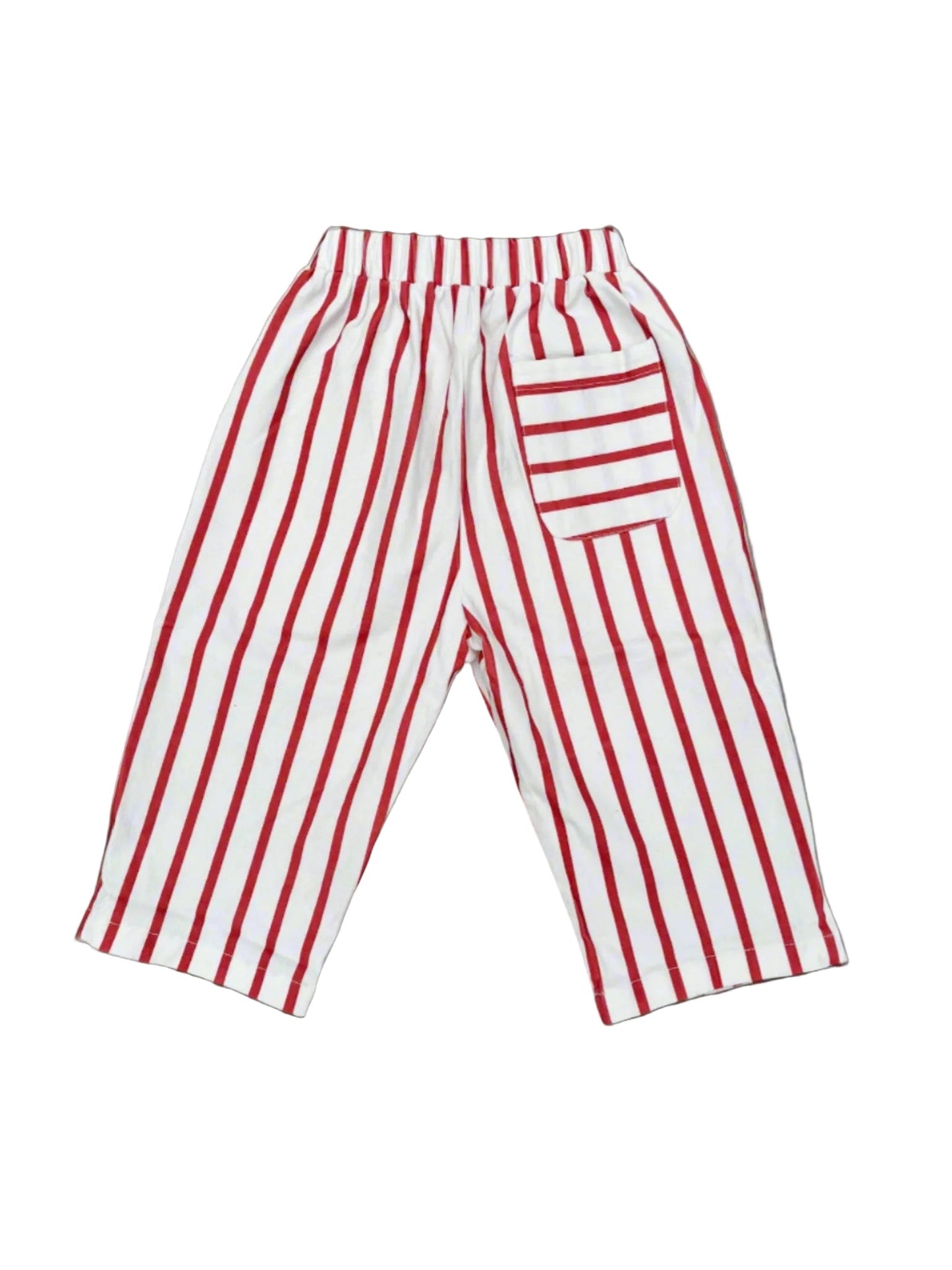Oversized Poppy Pants | Cherry Red Stripes