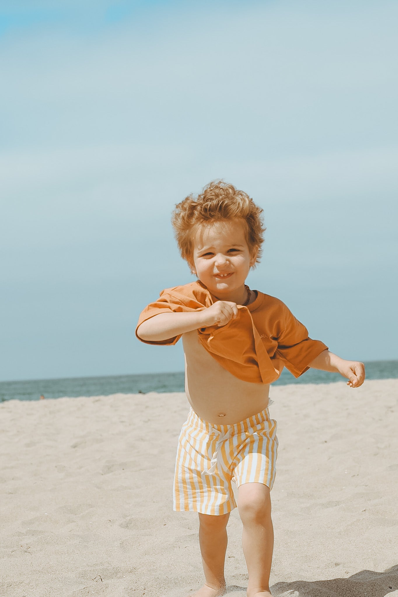 Linen Striped Shorts | Yellow Stripes