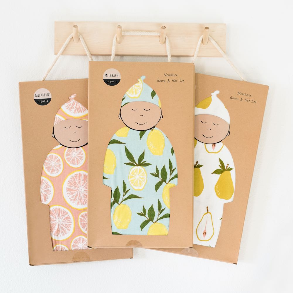 Camping Bamboo Newborn Gown & Hat Set