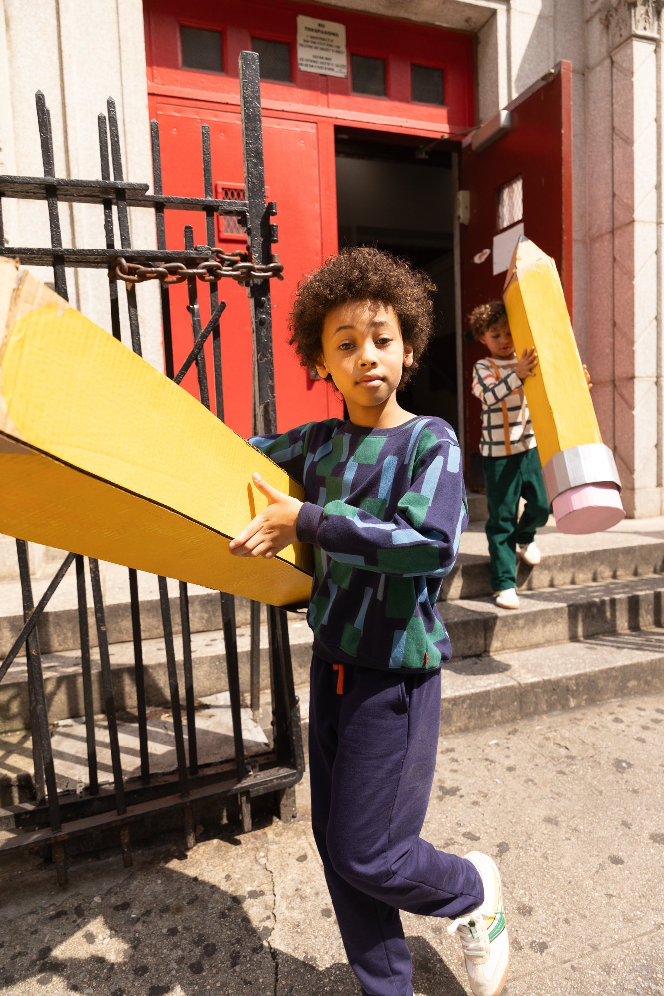 Recycled Cotton Blue Block Sweatshirt