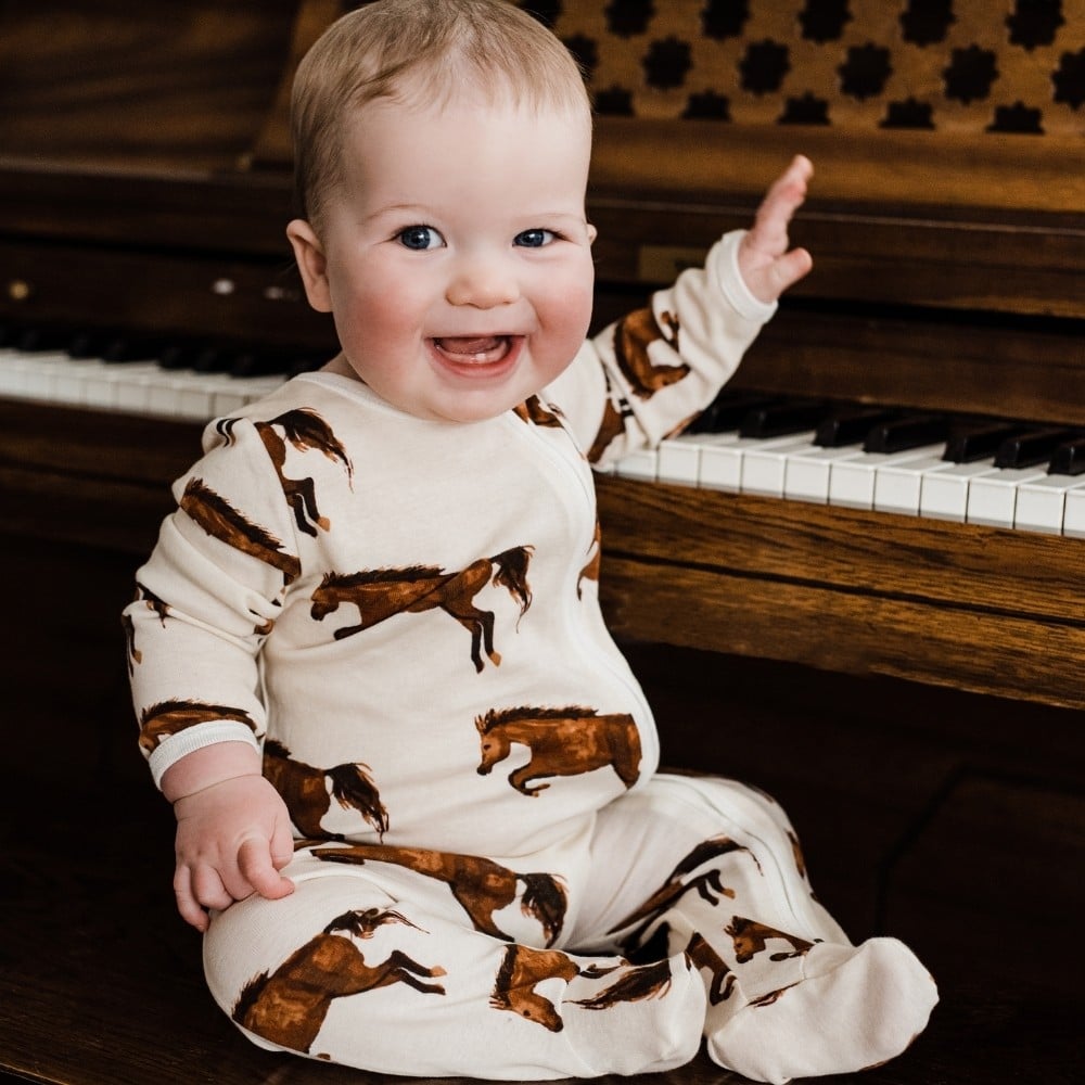 Sandcastle Organic Cotton Zipper Footed Romper