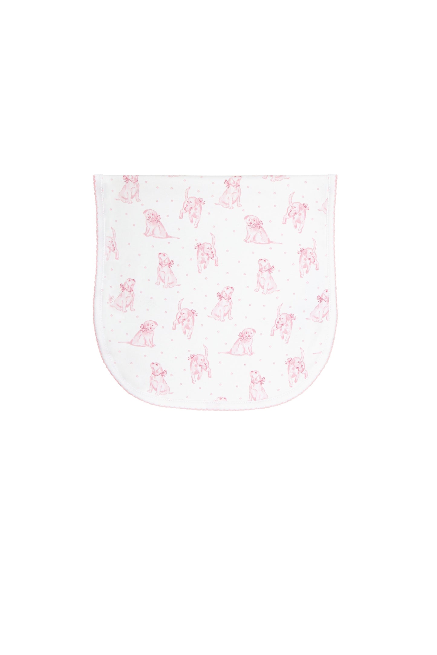 Pink Puppy Love Print Burp Cloth