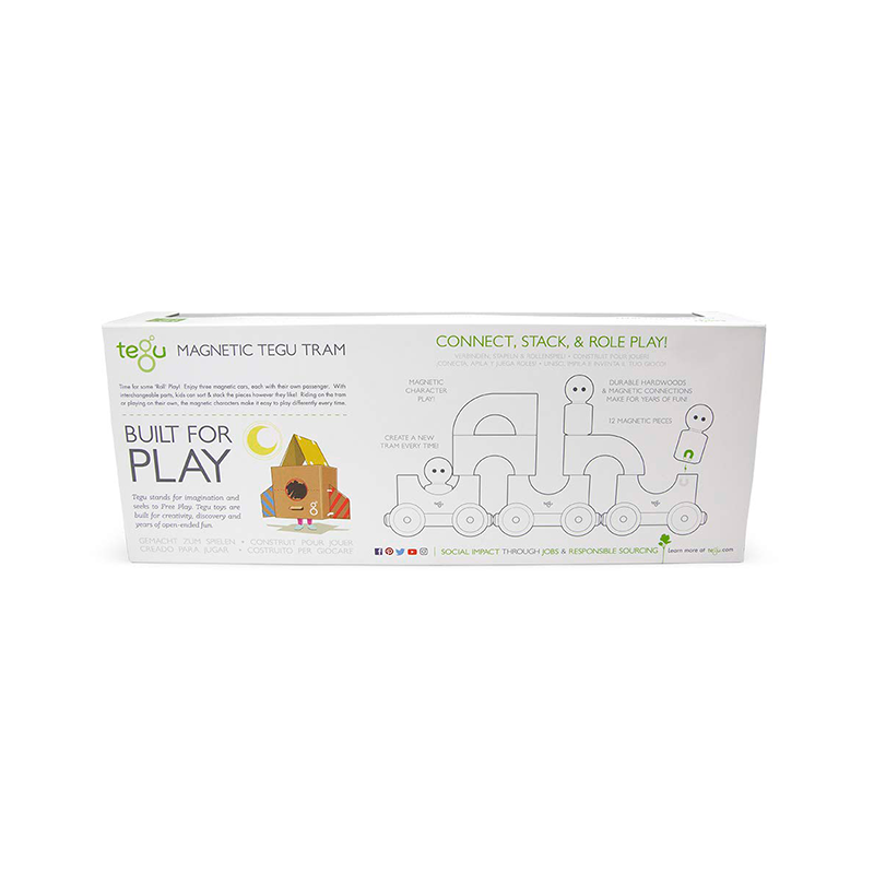 Magnetic Tegu Tram, Tegu Baby and Toddler, 12 pieces