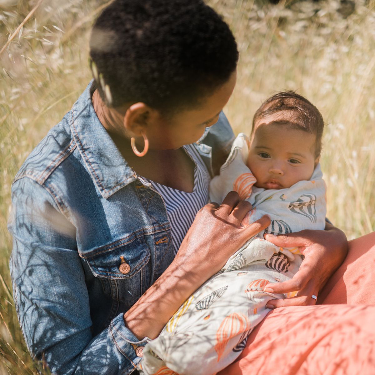 Sandcastle Organic Cotton Muslin Swaddle Blanket