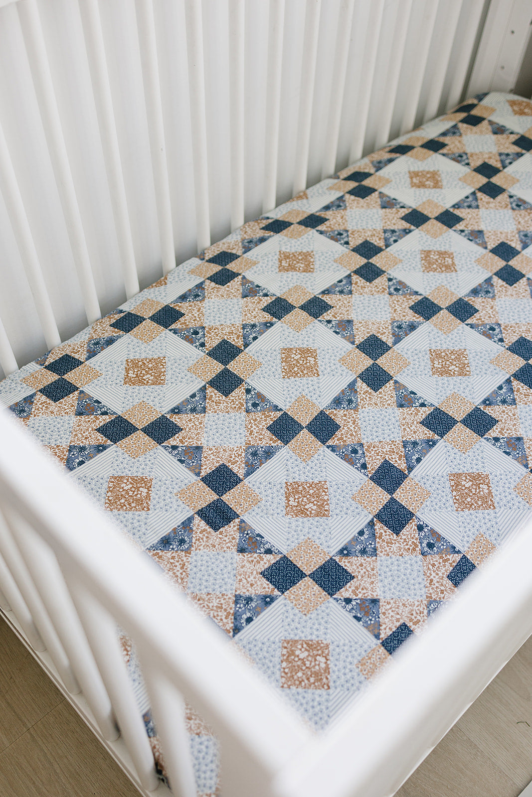 Patchwork Print Muslin Crib Sheet