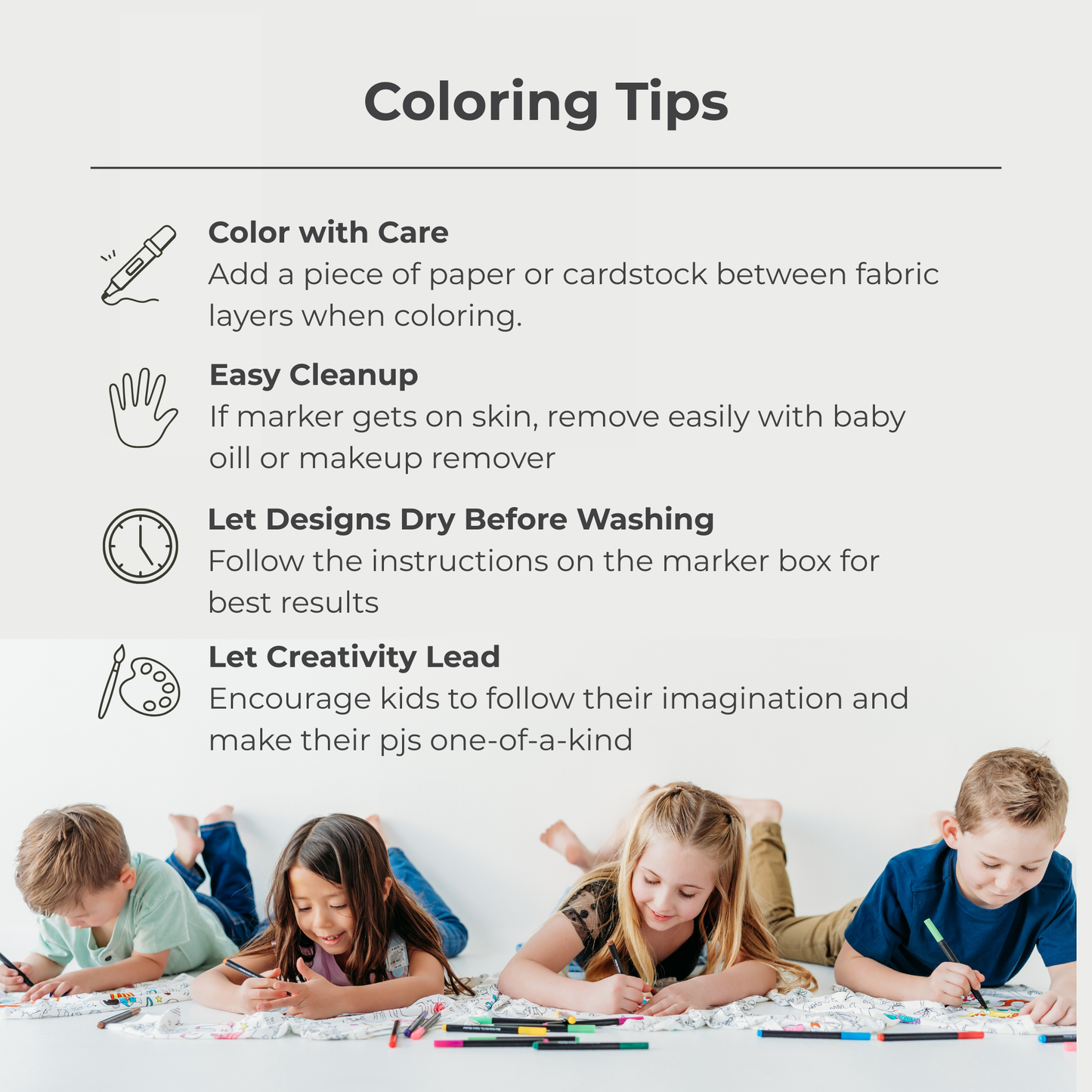 Mermaid Coloring Pajamas for Kids | Soft Bamboo 2 Piece Set