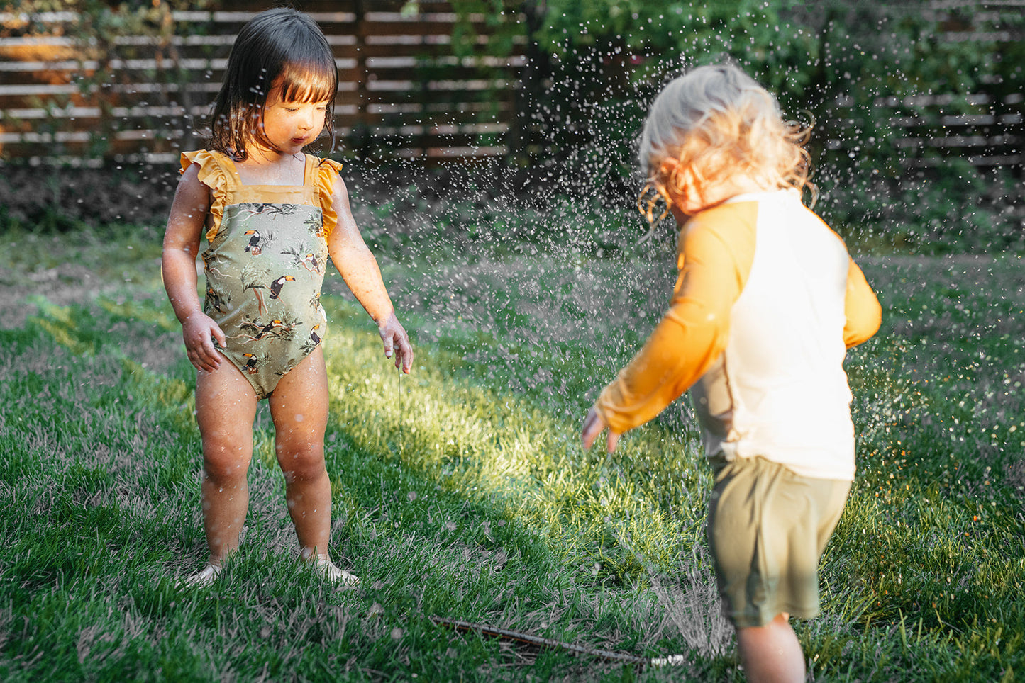 Island Toucan Long Sleeve Shirt & Trunks Swim Set