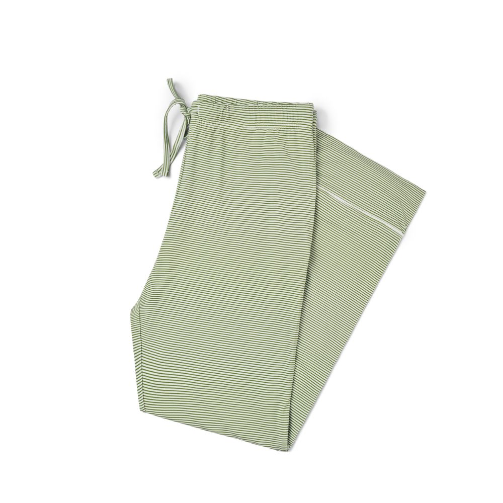 Evergreen Stripe Long Sleeve & Pants Bamboo Women's Pajama Set