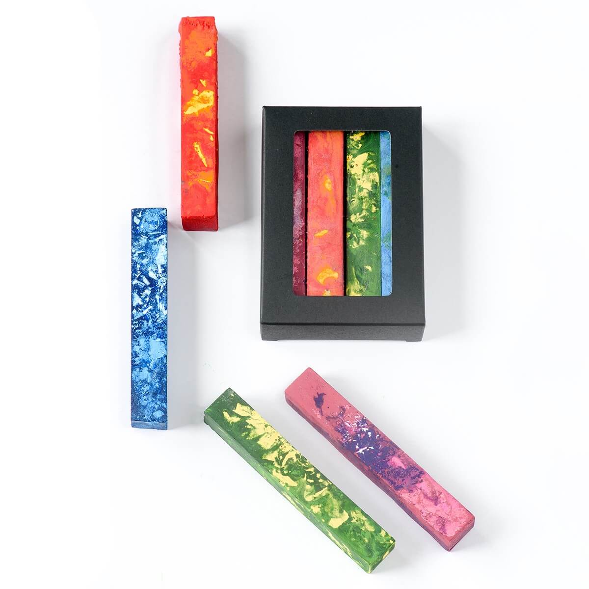 Handmade Marbled Beeswax Crayons