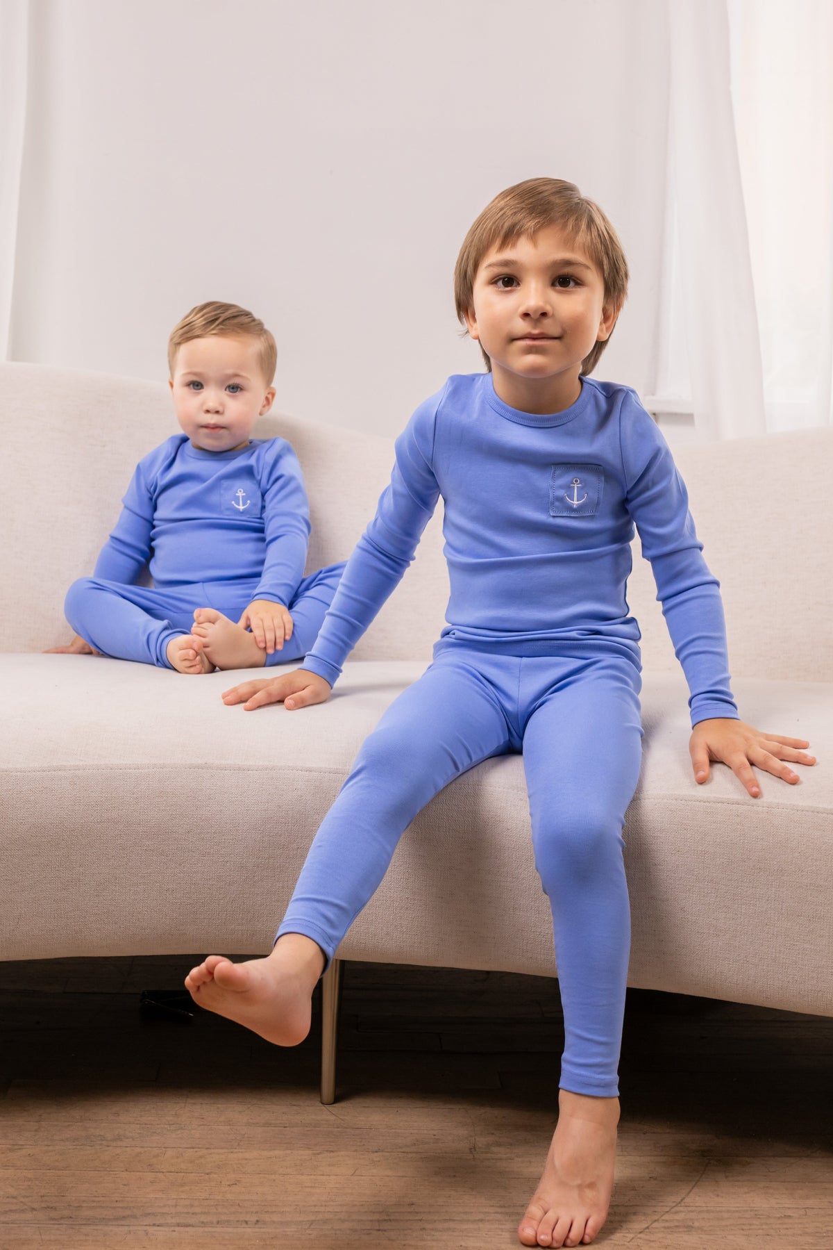 Stitched Graphic Footie- Blue