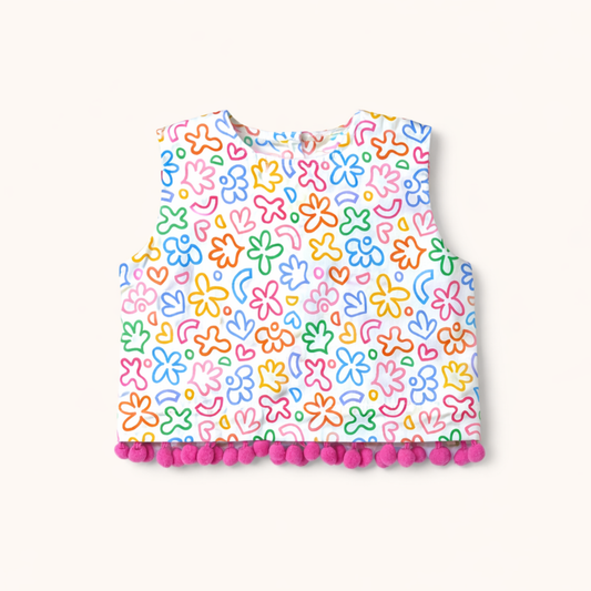 The Convertible Top in Rainbow Doodle