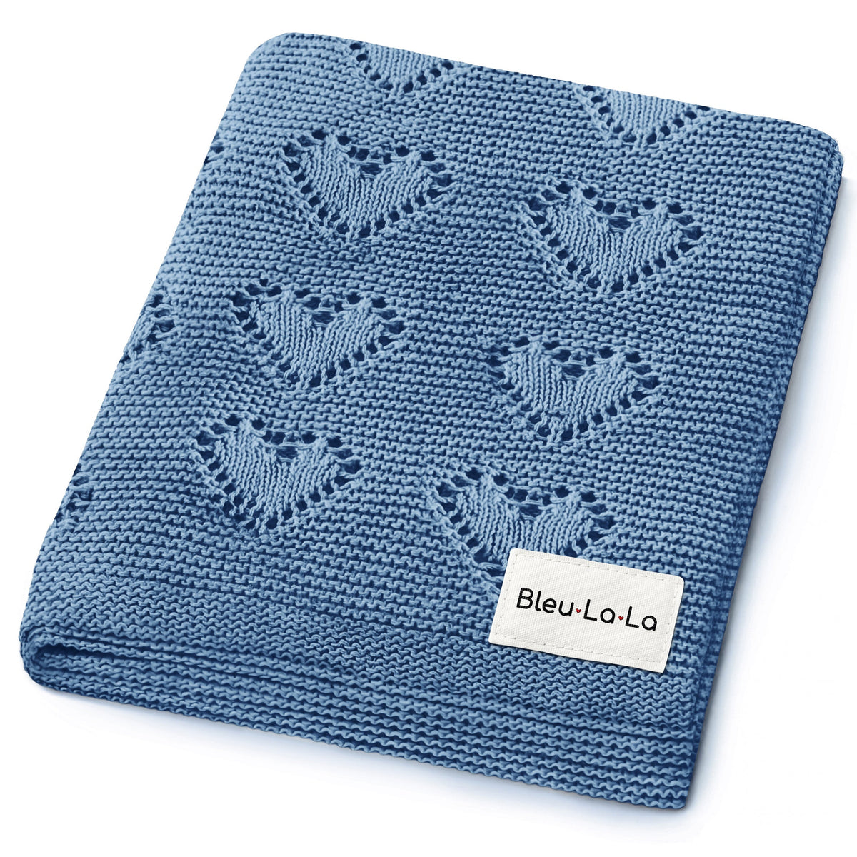Heirloom Knit Heart Receiving Blanket for Boys and Girls - 100% Luxury Cotton Baby Blanket - Soft Warm Swaddle Receiving Blanket for Newborns Infants & Toddlers