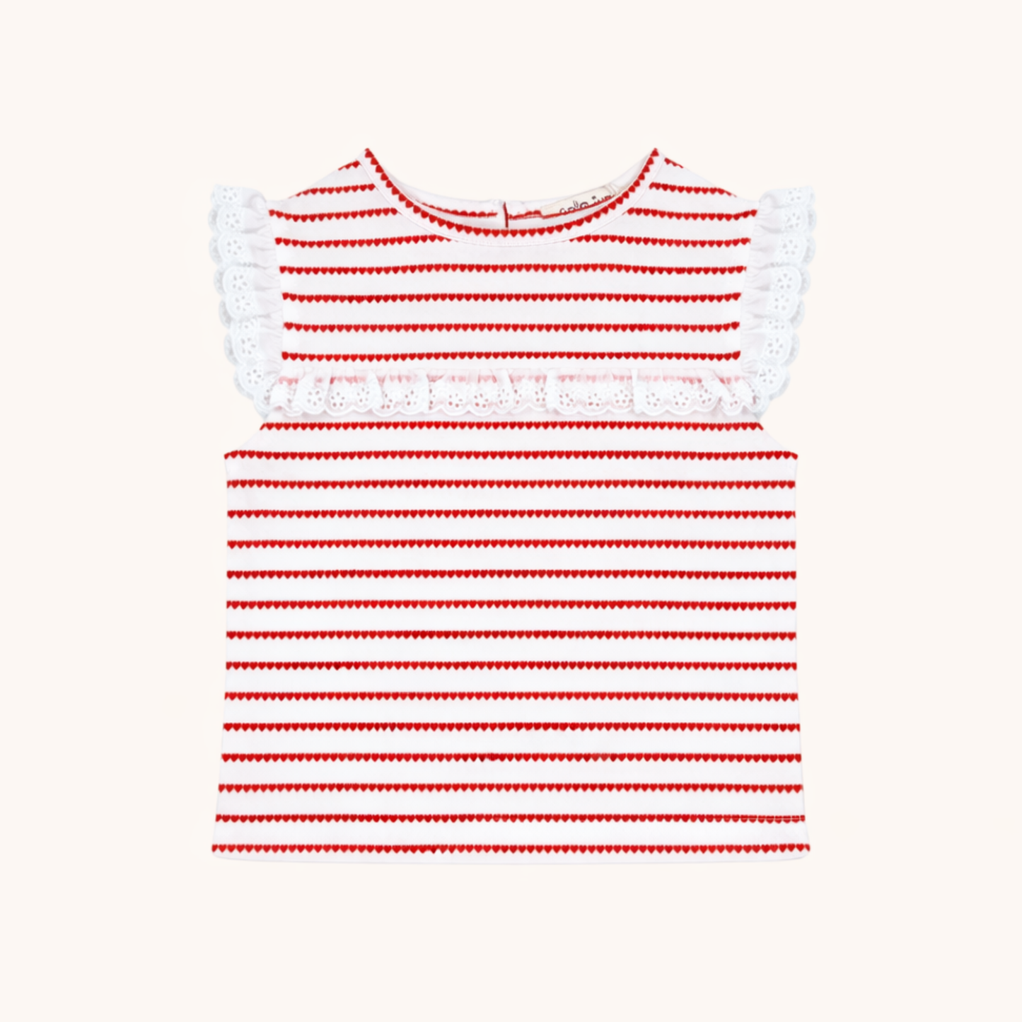 Eyelet Lace Tank in Red Heart Stripe