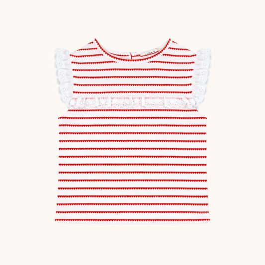 Eyelet Lace Tank in Red Heart Stripe