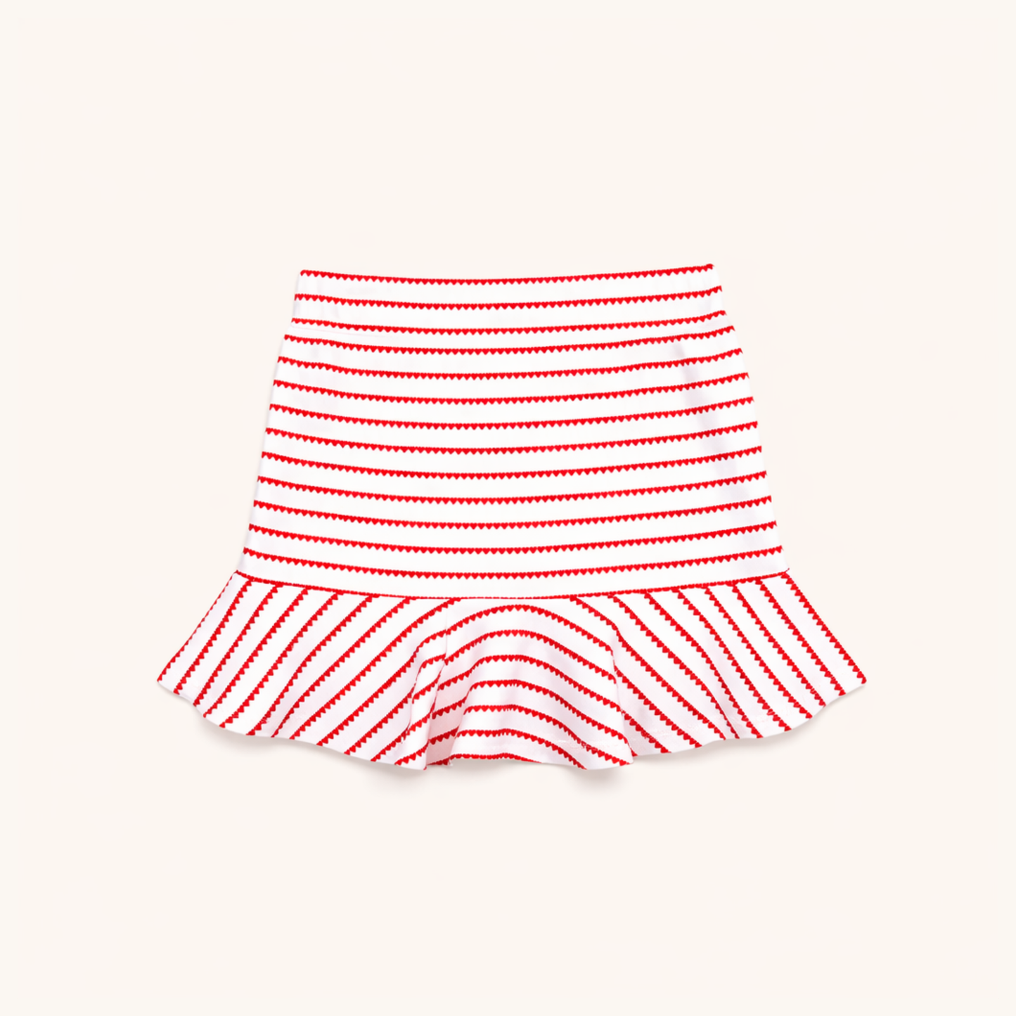 Tennis Skirt in Red Heart Stripe