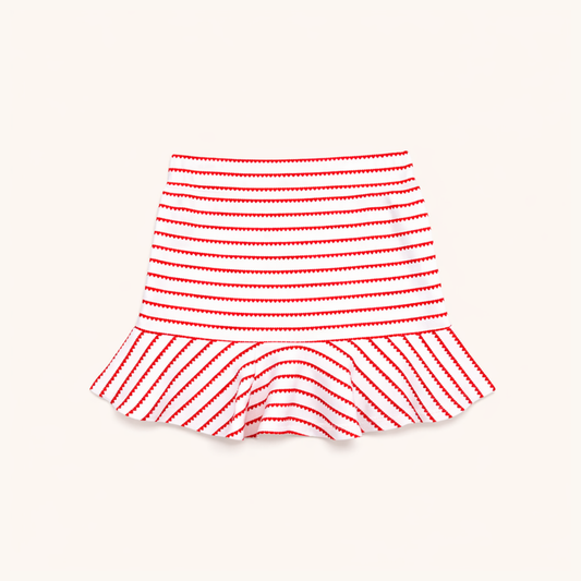 Tennis Skirt in Red Heart Stripe
