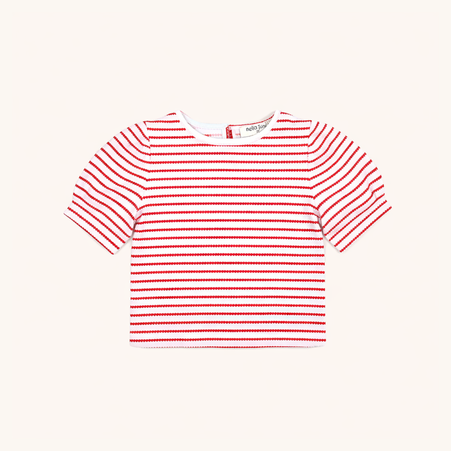 Puff Sleeve Tee in Red Heart Stripe