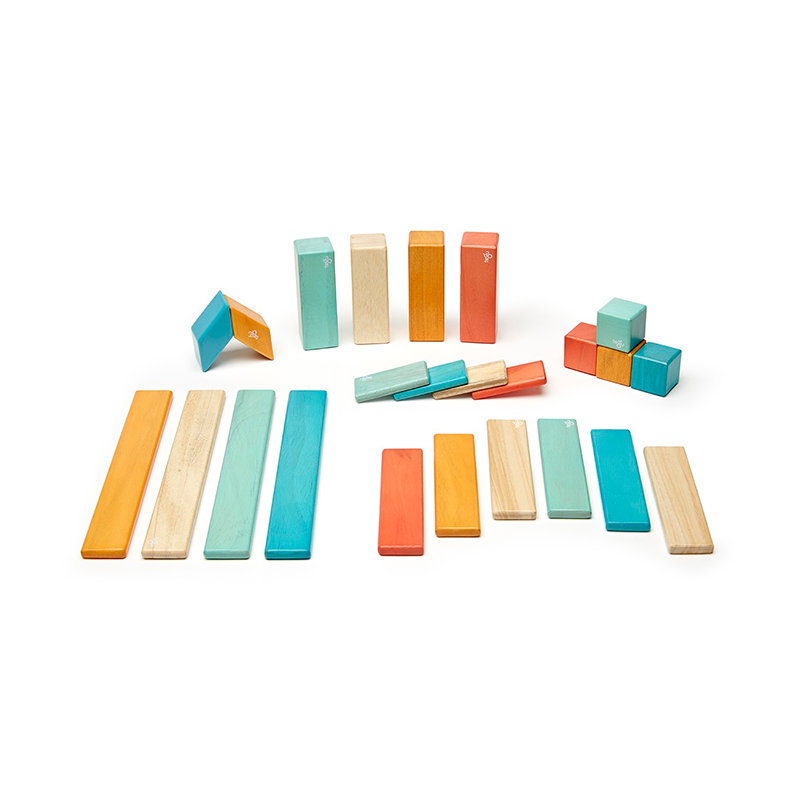 24-Piece Set, Magnetic Wooden Blocks, Tegu Classics