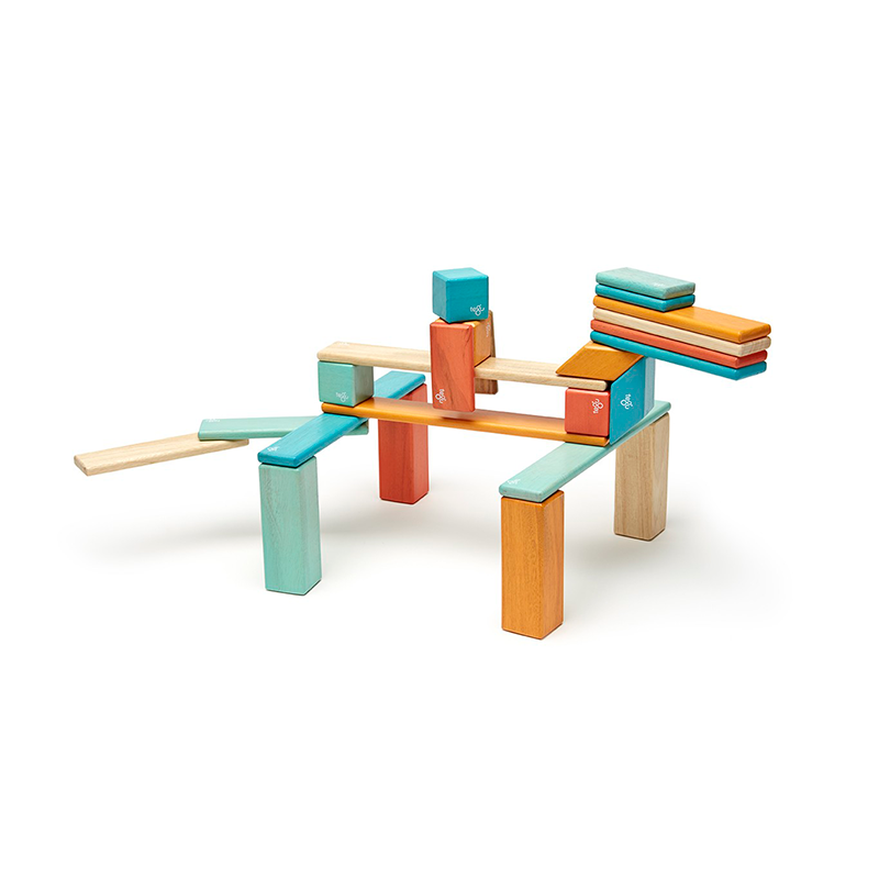 24-Piece Set, Magnetic Wooden Blocks, Tegu Classics