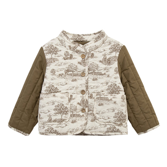 Country Toile Quilted Coat