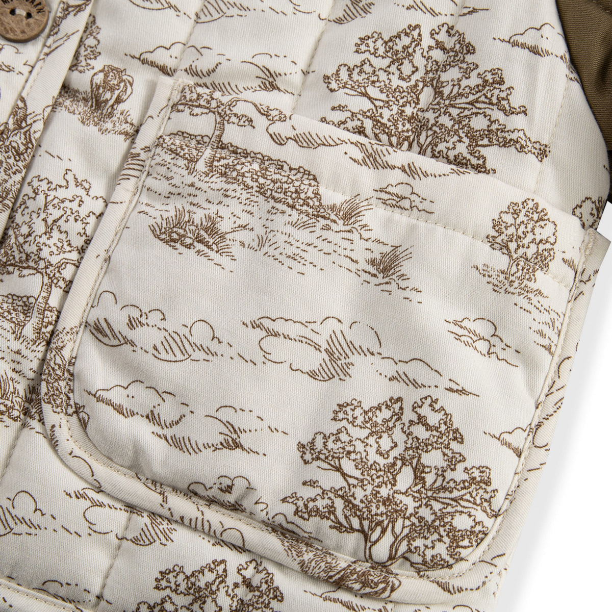 Country Toile Quilted Coat