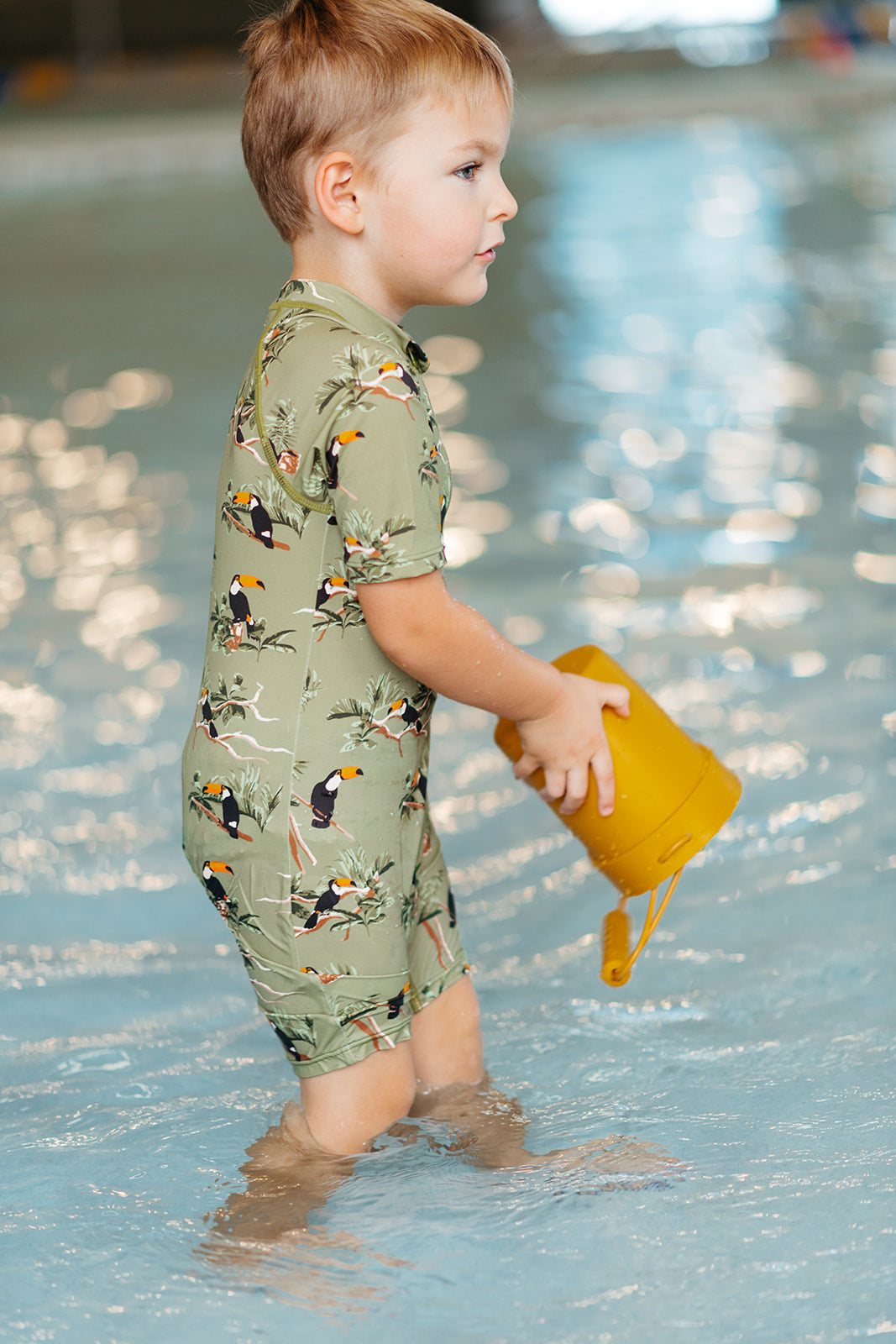 Toucan Zipper Shortall Swimsuit