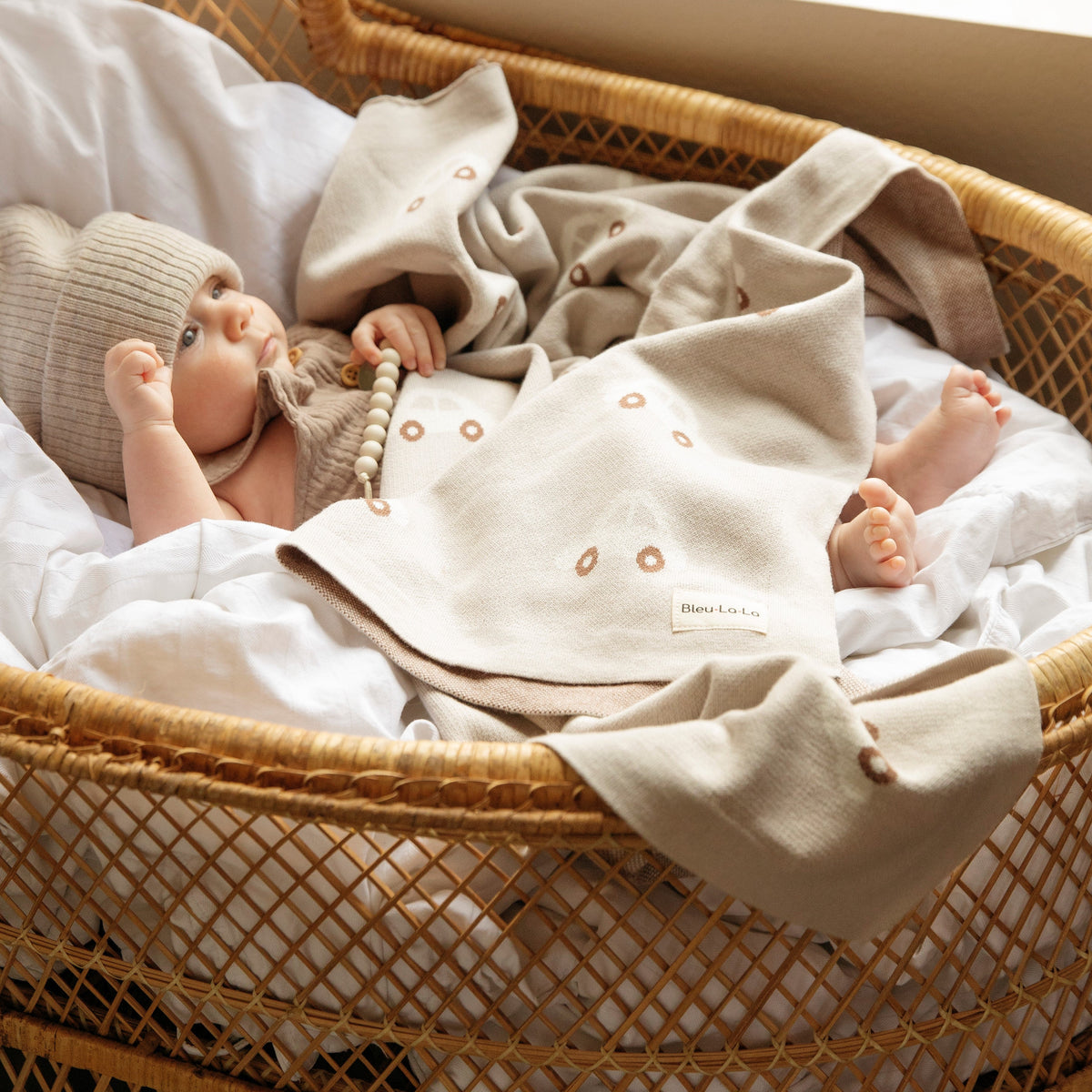 Whimsy Collection - Luxury 100% Cotton Knit Swaddle Baby Blanket
