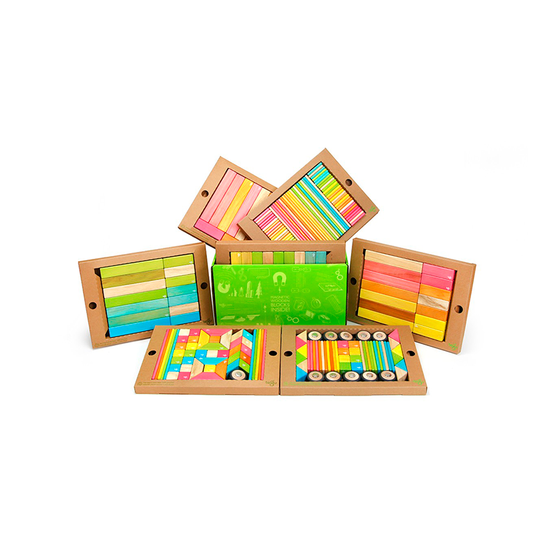 240-Piece Classroom Kit Magnetic Wooden Blocks Bulk Pack