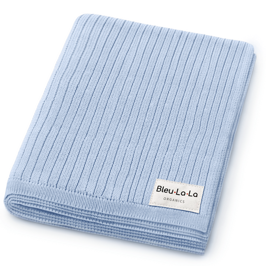 Organic Ribbed Knit Cotton Baby Blanket