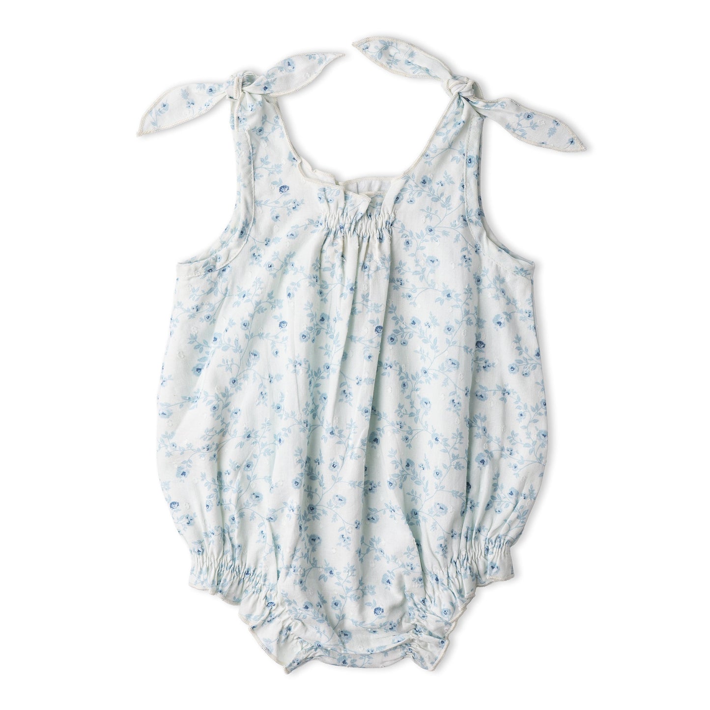 Organic Tie Shoulder Bubble Romper - Ivy Floral