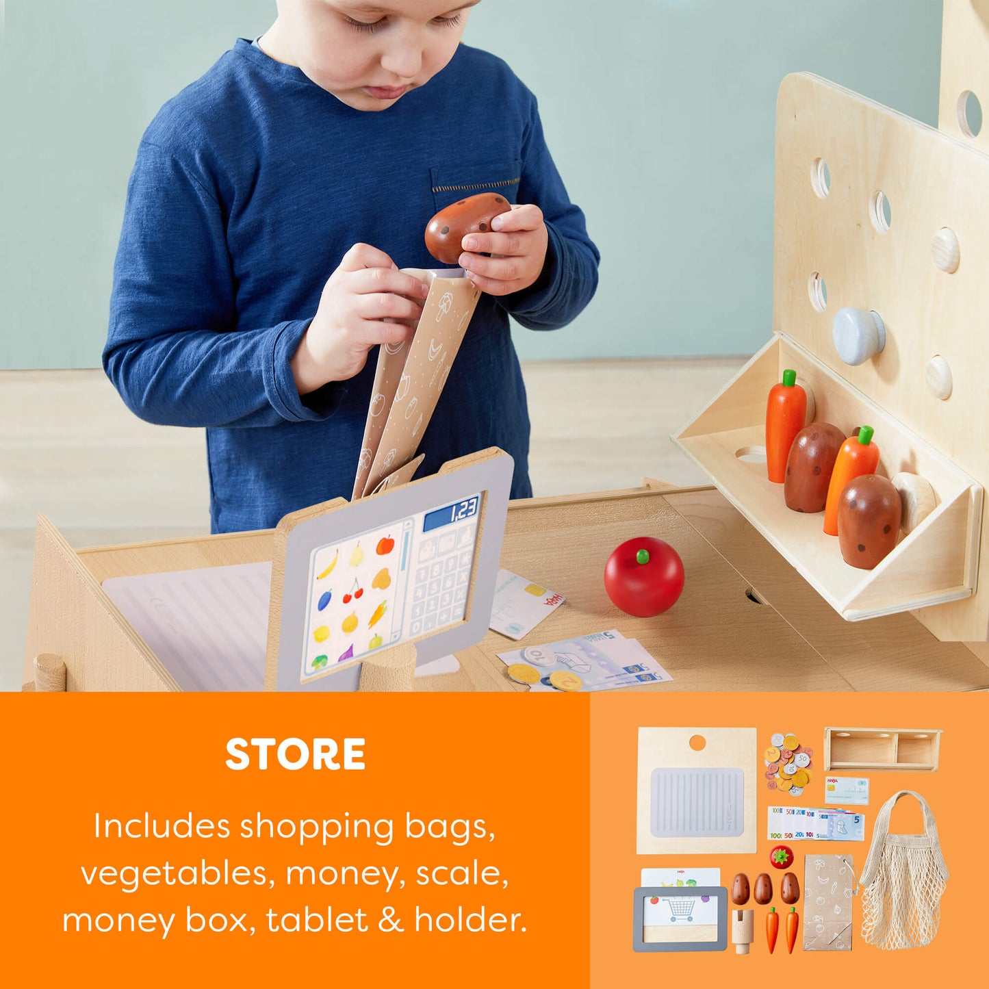Creative Play 3 in 1 – Play Kitchen, Store & Workshop