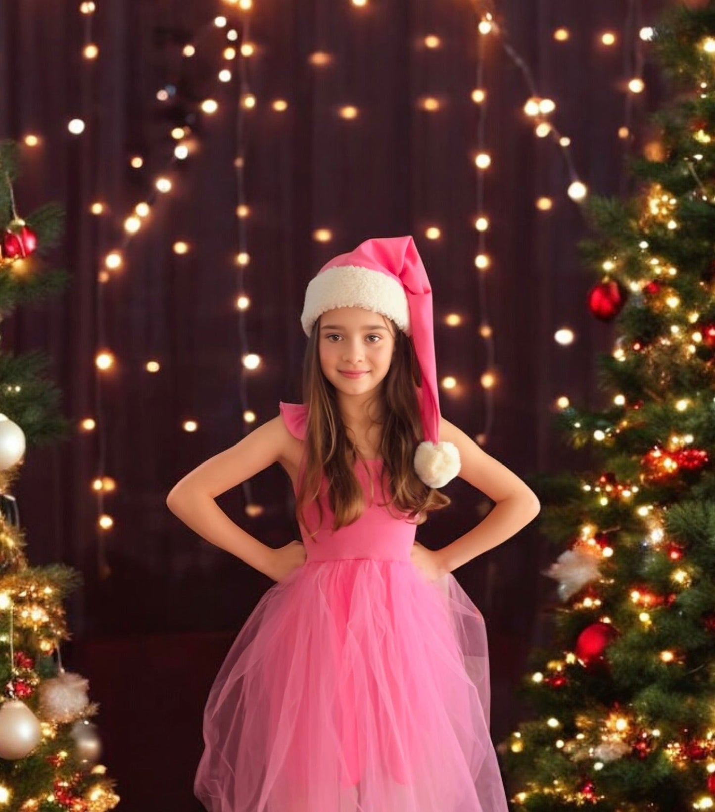 Pink Elf Holiday Dress for Kids – Christmas Tutu Costume & Playwear