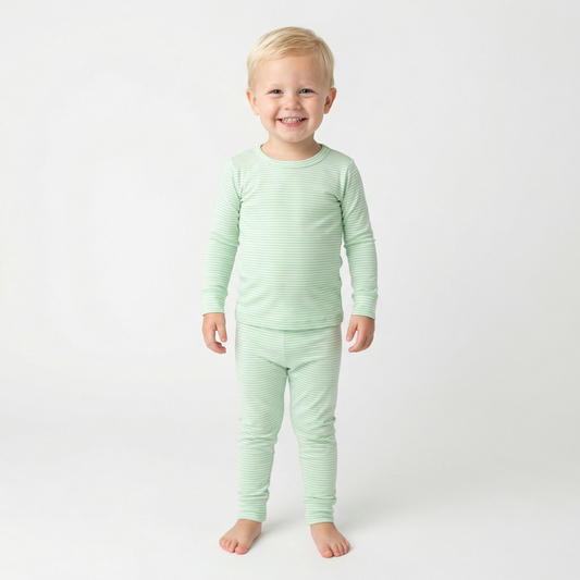 Pear Stripe Bamboo Toddler Pajama Set