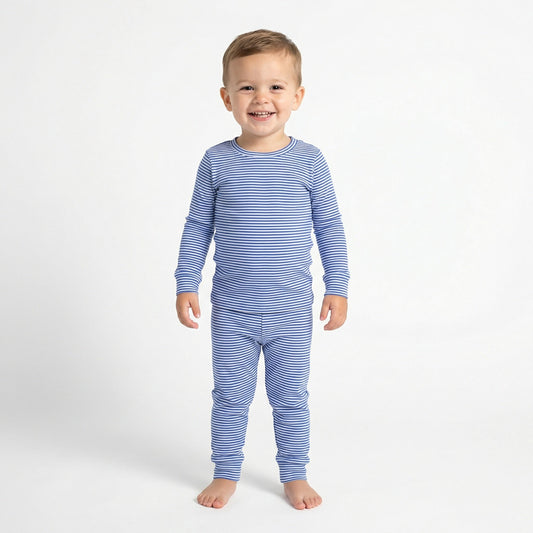 Cobalt Stripe Bamboo Toddler Pajama Set