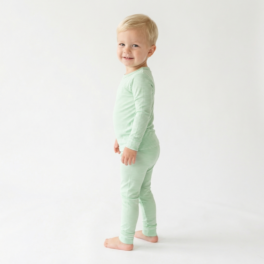 Pear Stripe Bamboo Toddler Pajama Set